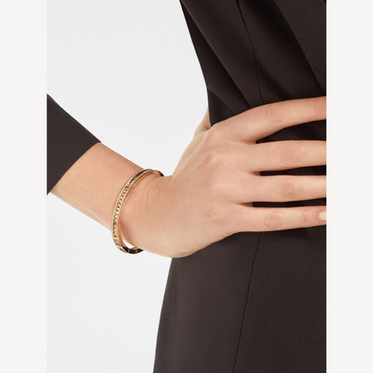 [⭐Marins]ZERO 1 SPIRAL AND PAVED DIAMOND GOLD BRACELET