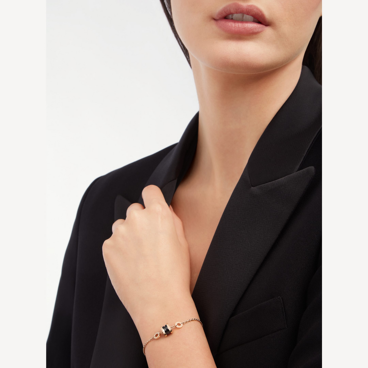 [⭐Marins]ZERO 1 SOFT PINK GOLD AND BLACK CERAMIC BRACELET