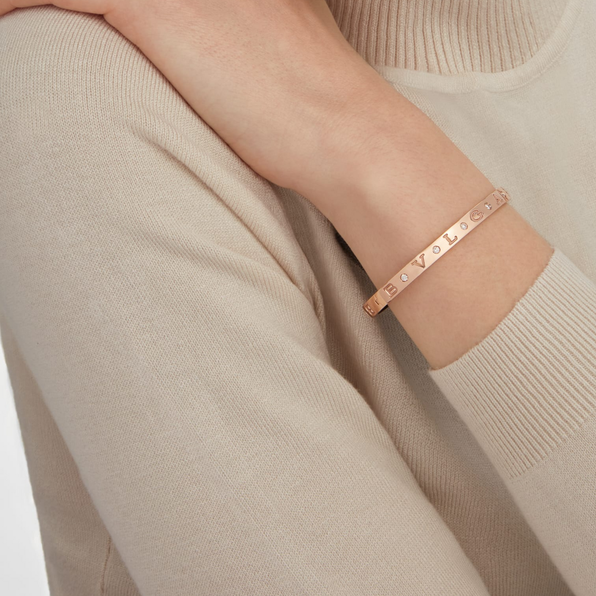 [⭐Marins]ZERO 1 PINK GOLD 12 DIAMONDS BRACELET