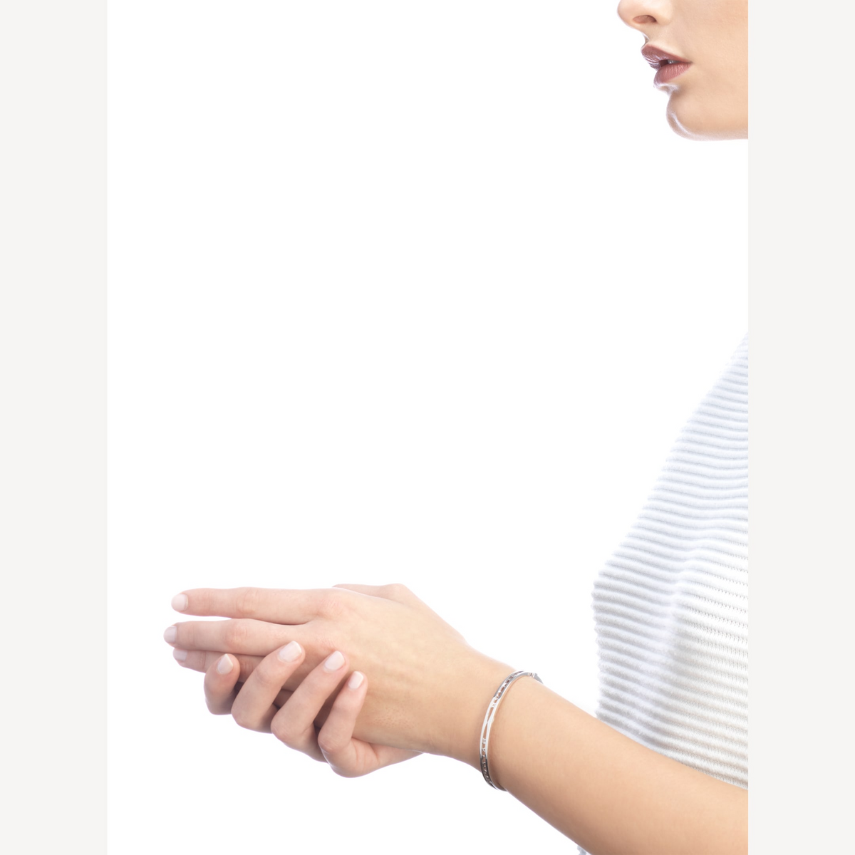 [⭐Marins]ZERO 1 SPIRAL LOGO SILVER BRACELET