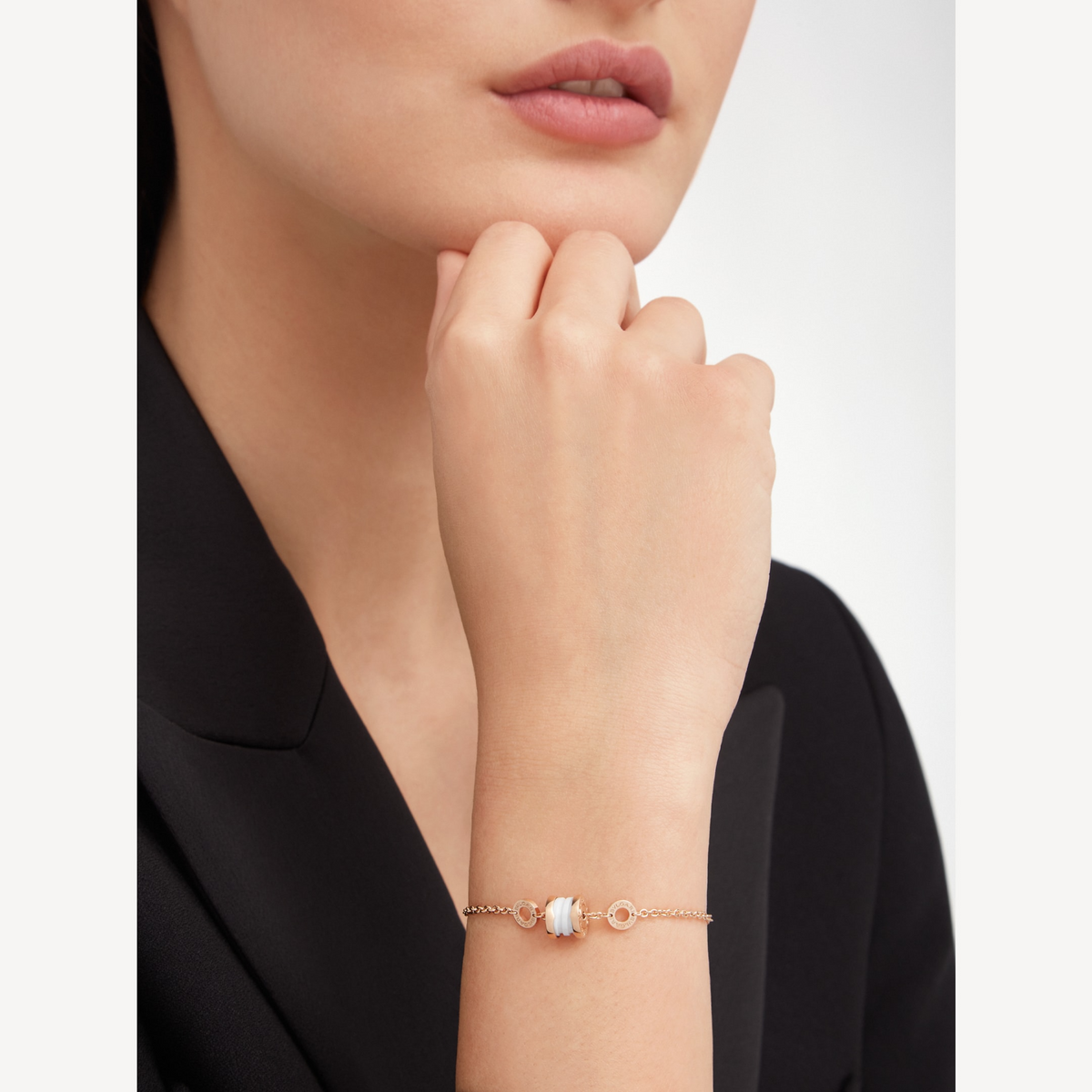 [⭐Marins]ZERO 1 SOFT PINK GOLD AND WHITE CERAMIC BRACELET