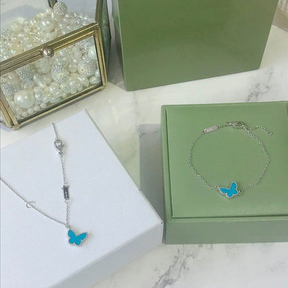 [Marin-Jewelry]BRACELET PAPILLON TURQUOISE PAPILLON ARGENT