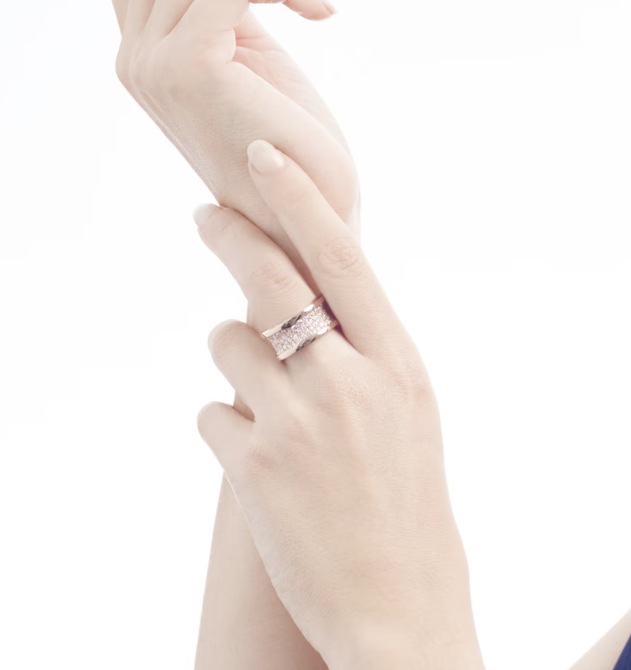 [⭐Marins]ZERO 1 WITH PAVED DIAMONDS ON THE SPIRAL RING