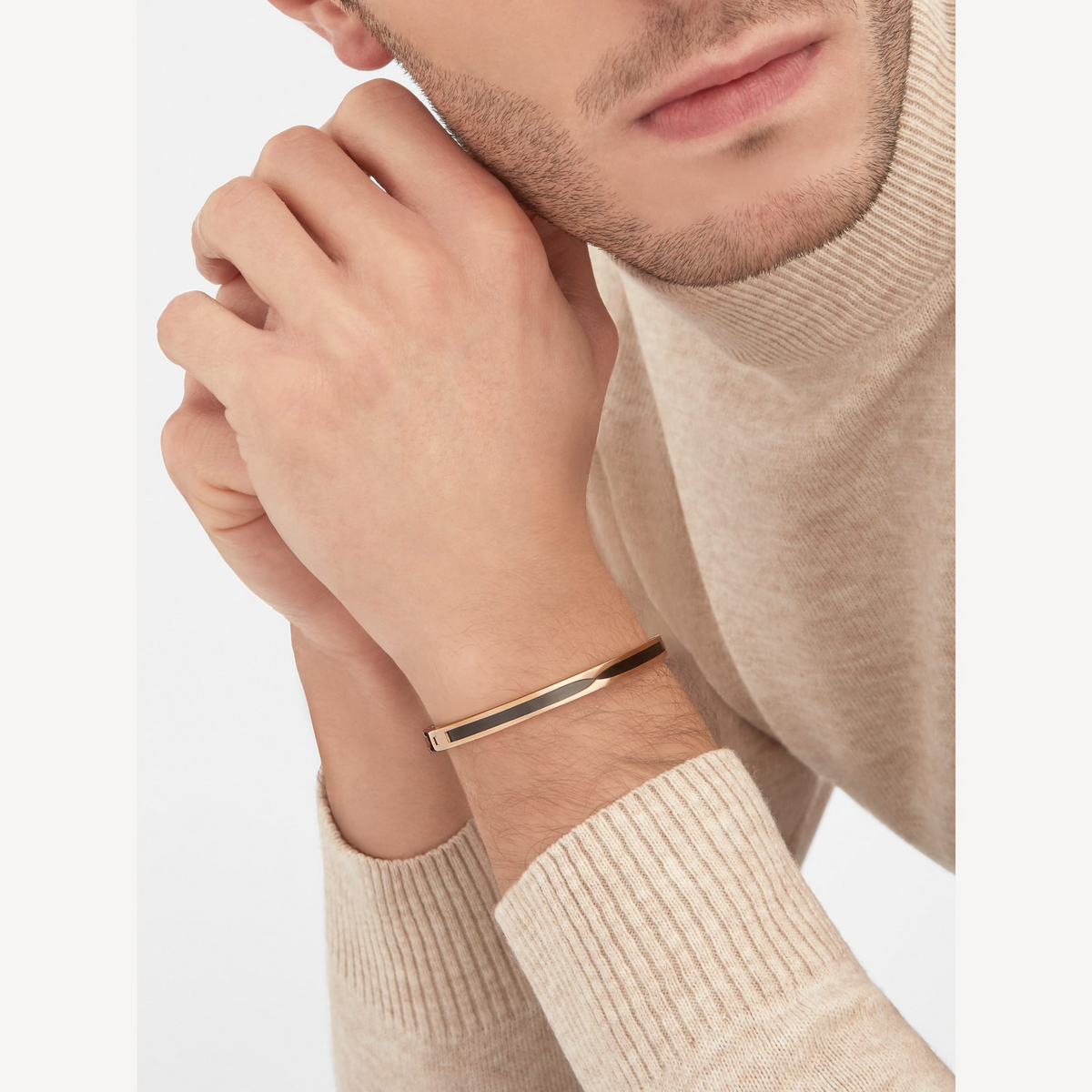 [⭐Marins]ZERO 1 PINK GOLD WITH BLACK CERAMIC BRACELET