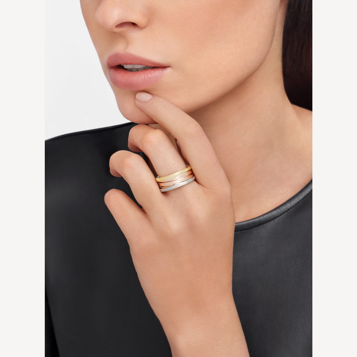 [⭐Marins]ZERO 1 THREE-BAND ROSE WHITE AND YELLOW RING