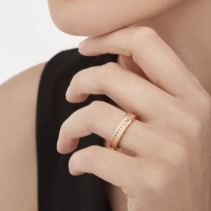 [⭐Marins]ZERO 1 ONE-BAND PAVED DIAMONDS ON THE SPIRAL RING