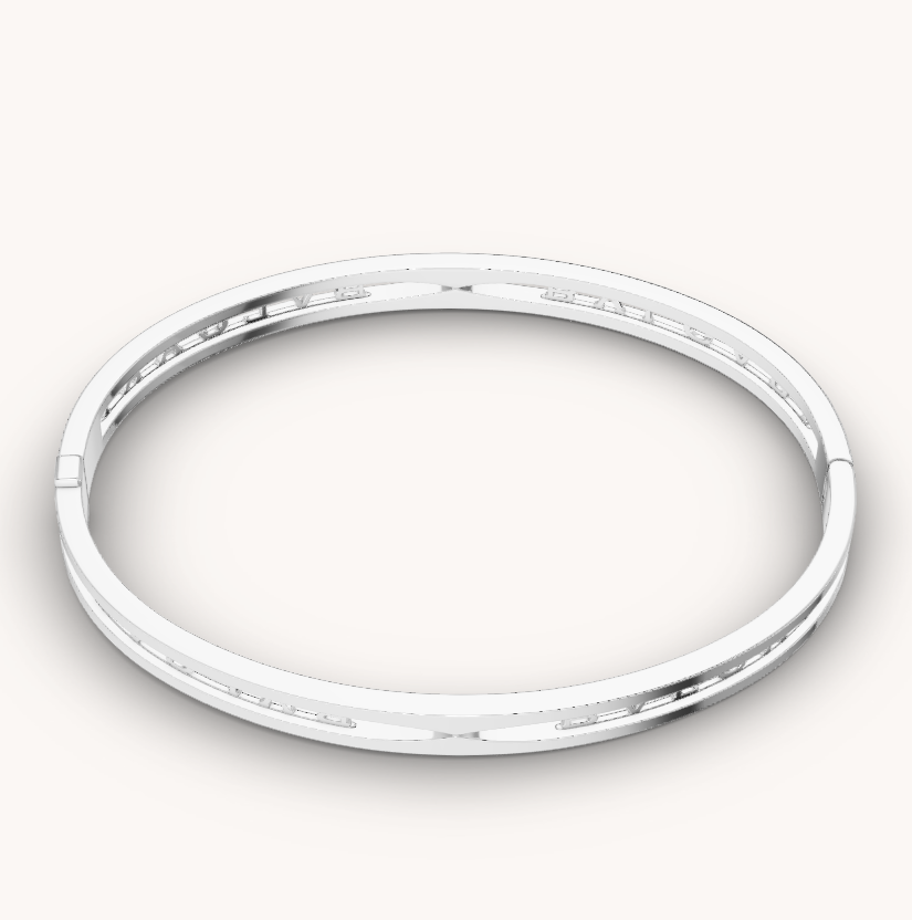 [⭐Marins]ZERO 1 SPIRAL LOGO SILVER BRACELET