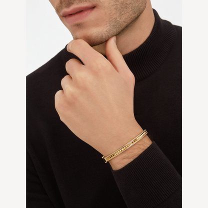 [⭐Marins]ZERO 1 SPIRAL AND PAVED DIAMOND GOLD BRACELET