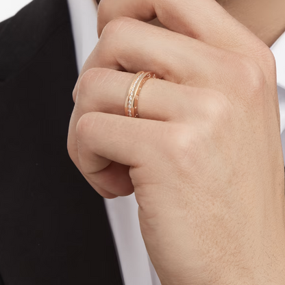 [⭐Marins]ZERO 1 ONE-BAND PAVED DIAMONDS ON THE SPIRAL RING
