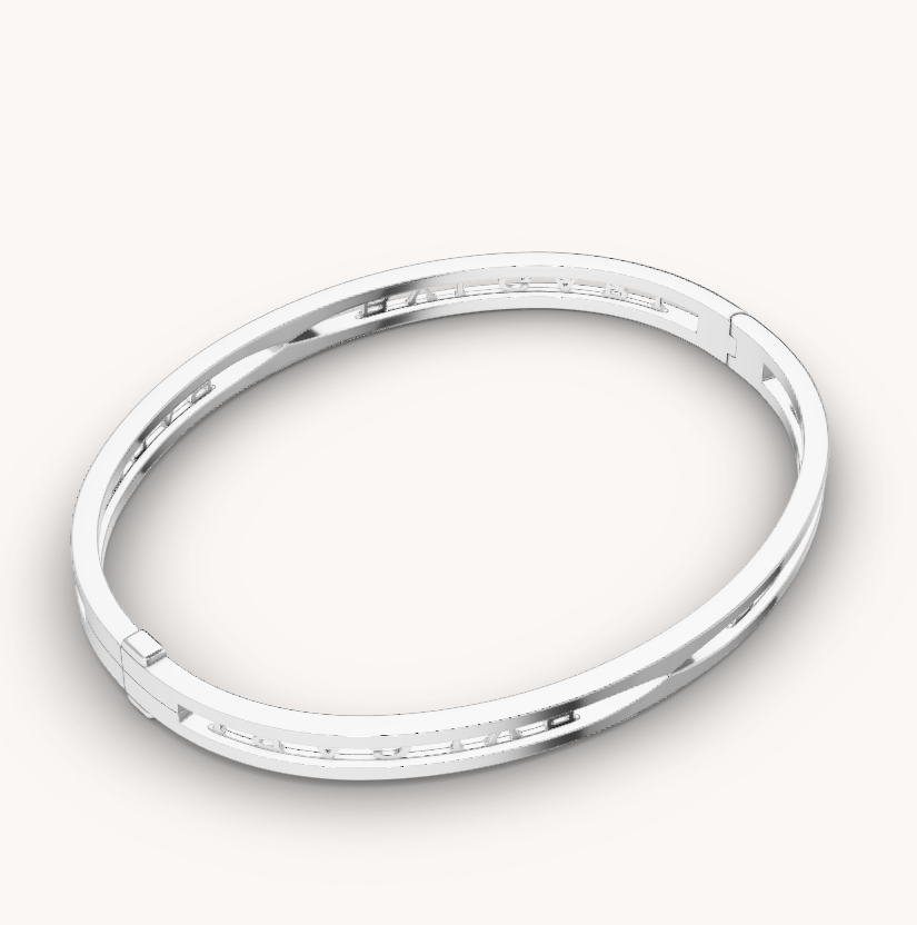 [⭐Marins]ZERO 1 SPIRAL LOGO SILVER BRACELET