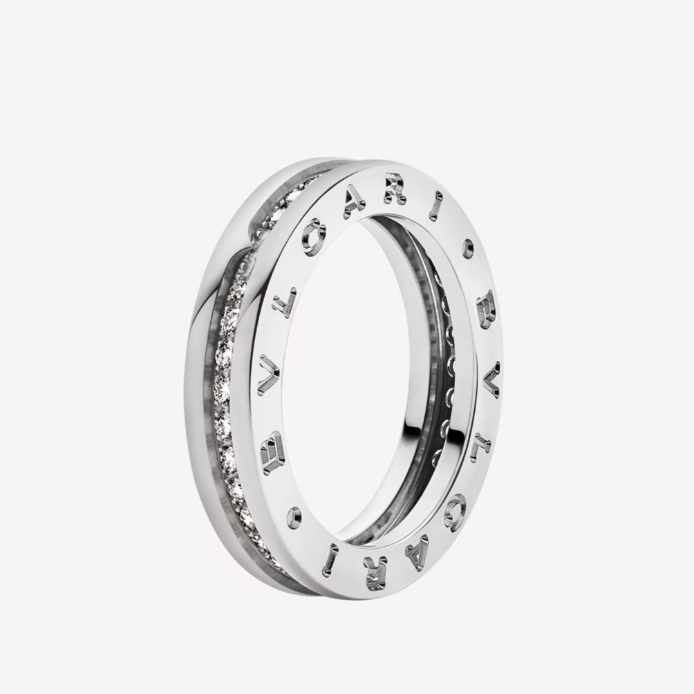[⭐Marins]ZERO 1 ONE-BAND PAVED DIAMONDS ON THE SPIRAL RING