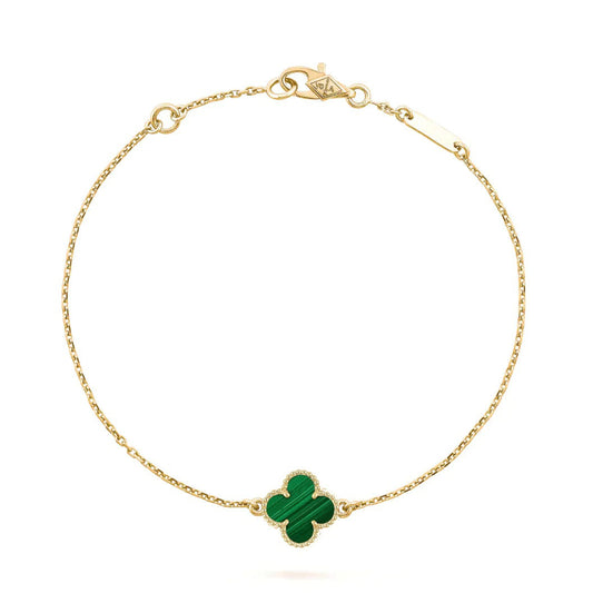 [Marin-Jewelry]CLOVER BRACELET MALACHITE 1 MOTIF
