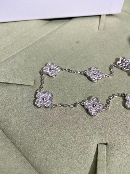 [Marin-Jewelry Jewelry] クローバー 10モチーフ フルダイヤモンドネックレス