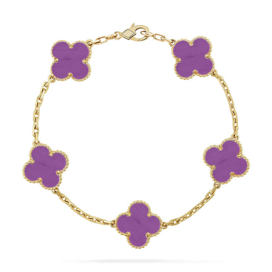 [Marin-Jewelry] CLOVER 5 MOTIF VIOLET BRACELET COLLECTION