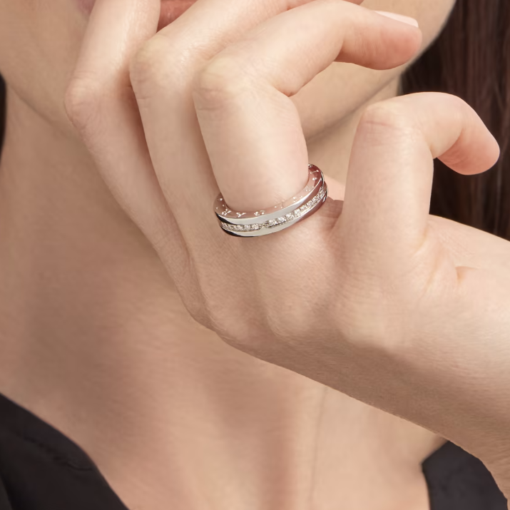 [⭐Marins]ZERO 1 ONE-BAND PAVED DIAMONDS ON THE SPIRAL RING