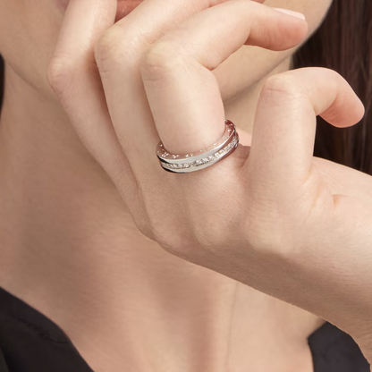 [⭐Marins]ZERO 1 ONE-BAND PAVED DIAMONDS ON THE SPIRAL RING