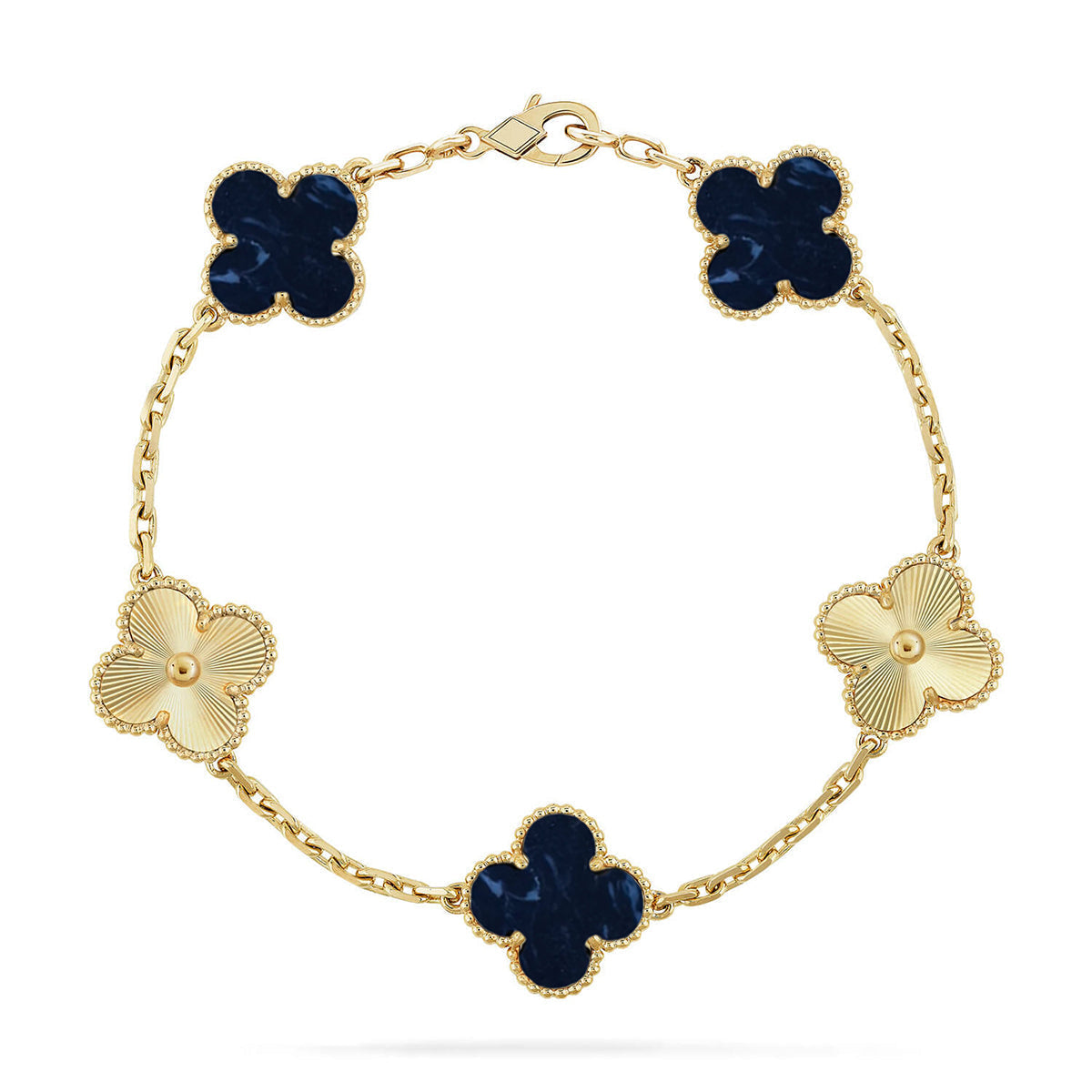 [Marin-Jewelry]COLLECTION BRACELET 5 MOTIFS EN PIETERSITE TRÈFLE