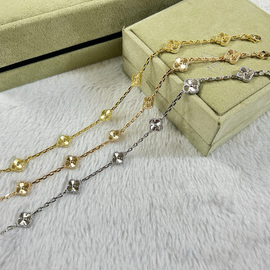 [Marin-Jewelry]CLOVER 6 MOTIF DIAMOND BRACELET