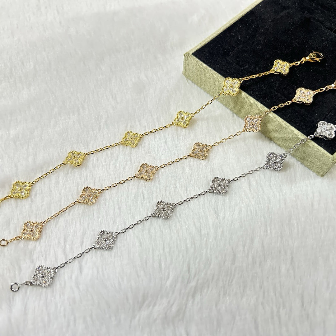 [Marin-Jewelry]CLOVER 6 MOTIF DIAMOND BRACELET