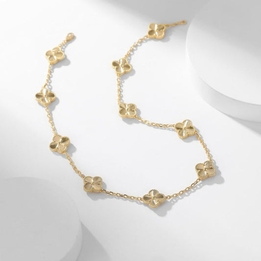 [Marin-Jewelry]CLOVER 10 MOTIFS LASER NECKLACE