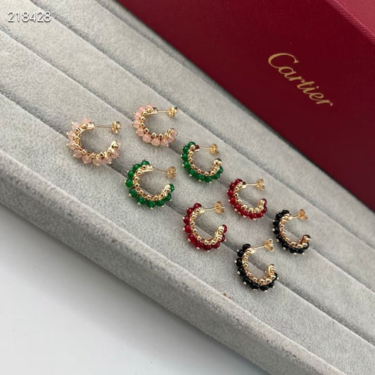 [Marin-Jewelry]NOUVELLE COLLECTION DE PETITES CRÉOLES EN PIERRES PRÉCIEUSES COLORÉES