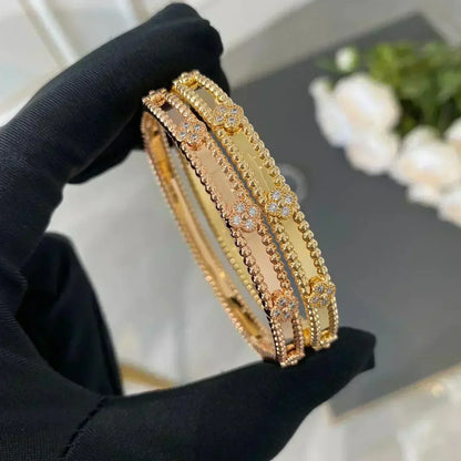 [Marin-Jewelry]クローバー ブレスレット 4MM ダイヤモンド