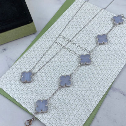[Marin-Jewelry] クローバー 5モチーフ パープルカルセドニー ブレスレット コレクション