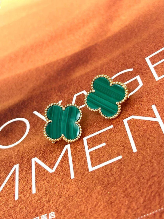 [Marin-Jewelry] CLOUS D'OREILLES TRÈFLE GRANDE (20mm) 1 MOTIF NACRE VERTE