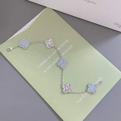 [Marin-Jewelry] クローバー 5モチーフ パープルカルセドニー ブレスレット コレクション