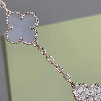 [Marin-Jewelry] クローバー 5モチーフ パープルカルセドニー ブレスレット コレクション