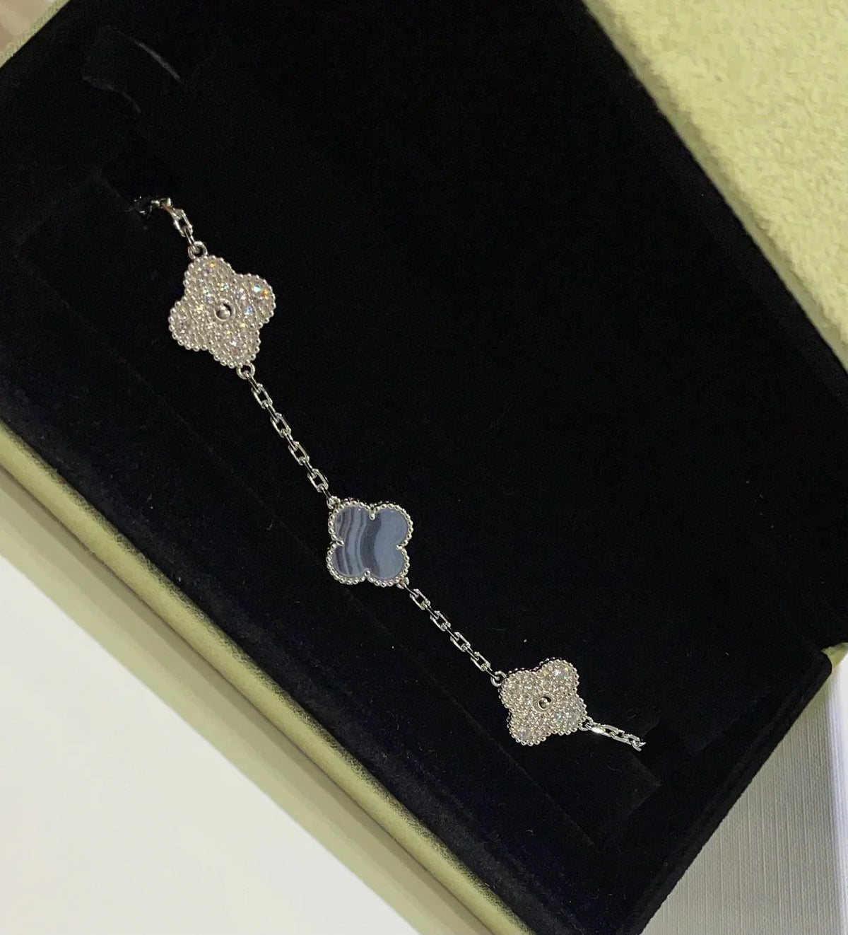 [Marin-Jewelry] クローバー 5モチーフ パープルカルセドニー ブレスレット コレクション