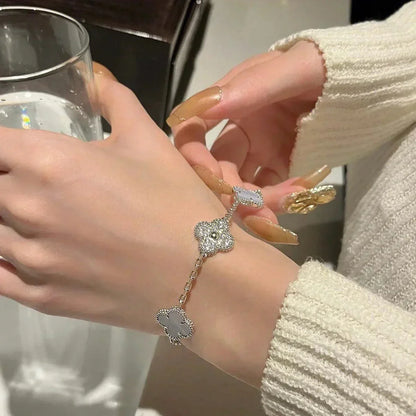 [Marin-Jewelry] クローバー 5モチーフ パープルカルセドニー ブレスレット コレクション
