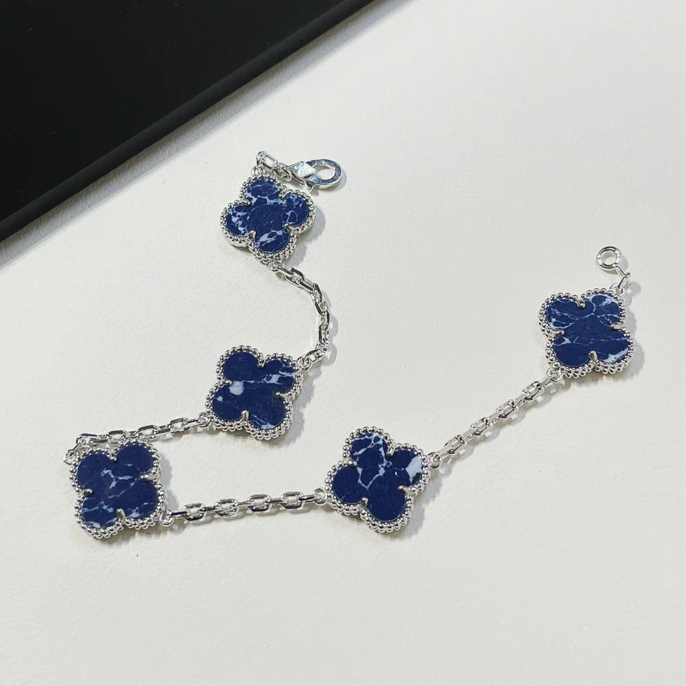 [Marin-Jewelry]COLLECTION BRACELET 5 MOTIFS EN PIETERSITE TRÈFLE