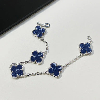[Marin-Jewelry]COLLECTION BRACELET 5 MOTIFS EN PIETERSITE TRÈFLE