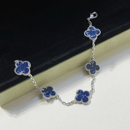 [Marin-Jewelry]COLLECTION BRACELET 5 MOTIFS EN PIETERSITE TRÈFLE