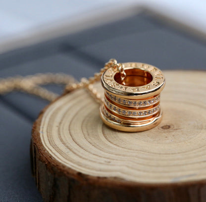 [⭐Marins]ZERO 1 PINK GOLD DIAMOND NECKLACE
