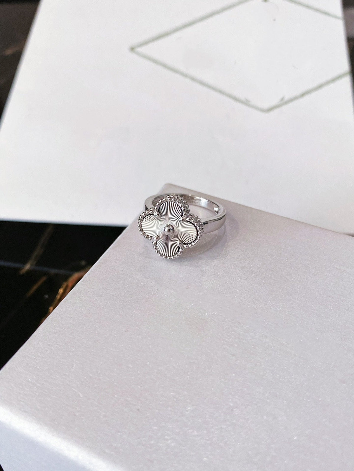 [Marin-Bijoux]BAGUE TRÈFLE ARGENT