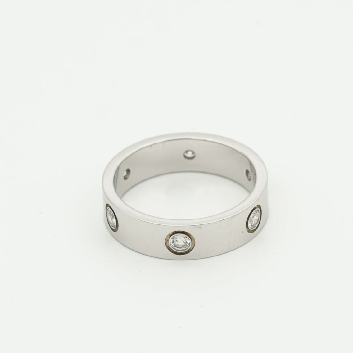 [Marin-Jewelry]LOVE RING 5.5MM 6 DIAMONDS SILVER