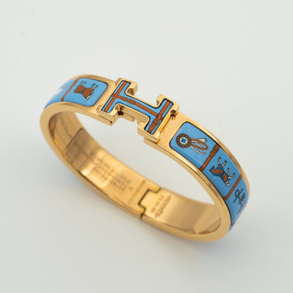 [Marin-Jewelry]H PINK GOLD BRACELET BLUE CERAMIC