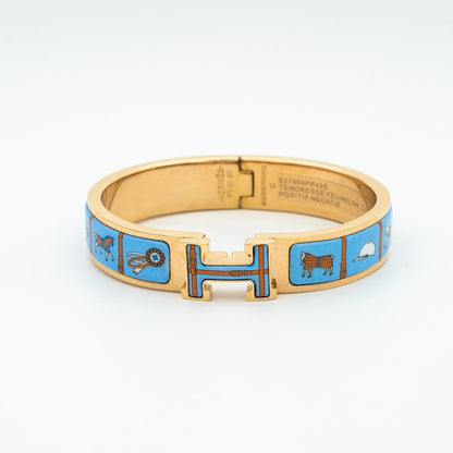[Marin-Jewelry]H PINK GOLD BRACELET BLUE CERAMIC