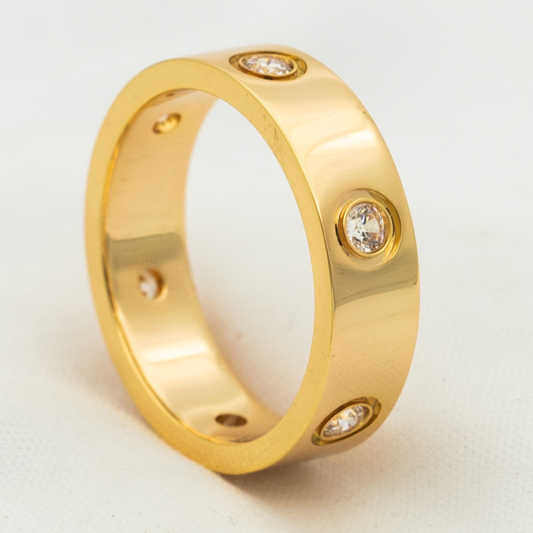 [Marin-Jewelry]LOVE RING 5.5MM 6 DIAMONDS PINK GOLD