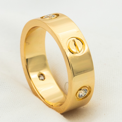 [Marin-Jewelry]LOVE RING 5.5MM 3 DIAMONDS PINK GOLD