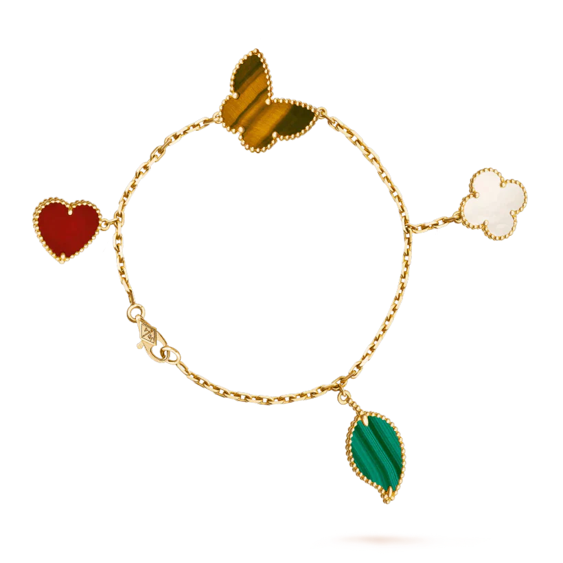 [Marin-Jewelry]LUCKY SPRING 5 MOTIF GOLD BRACELET