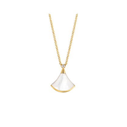 [⭐Marins]DREAM NECKLACE WHITE MOP GOLD 1 DIAMOND