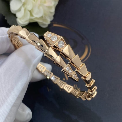 [⭐Marins]SERPENTI BRACELET DIAMONDS PINK GOLD