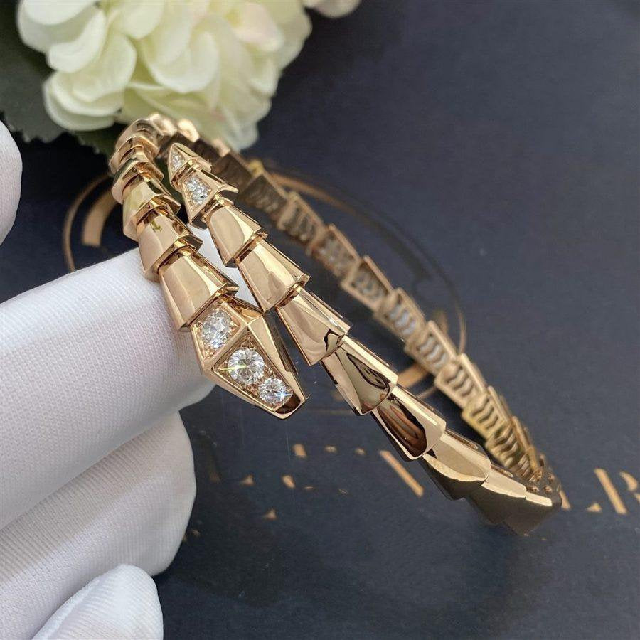 [⭐Marins]SERPENTI BRACELET DIAMONDS PINK GOLD