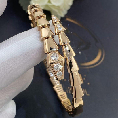 [⭐Marins]SERPENTI BRACELET DIAMONDS PINK GOLD