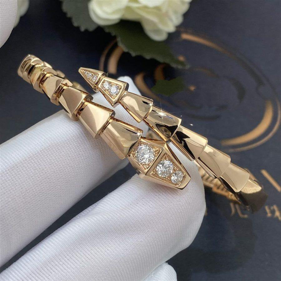[⭐Marins]SERPENTI BRACELET DIAMONDS PINK GOLD