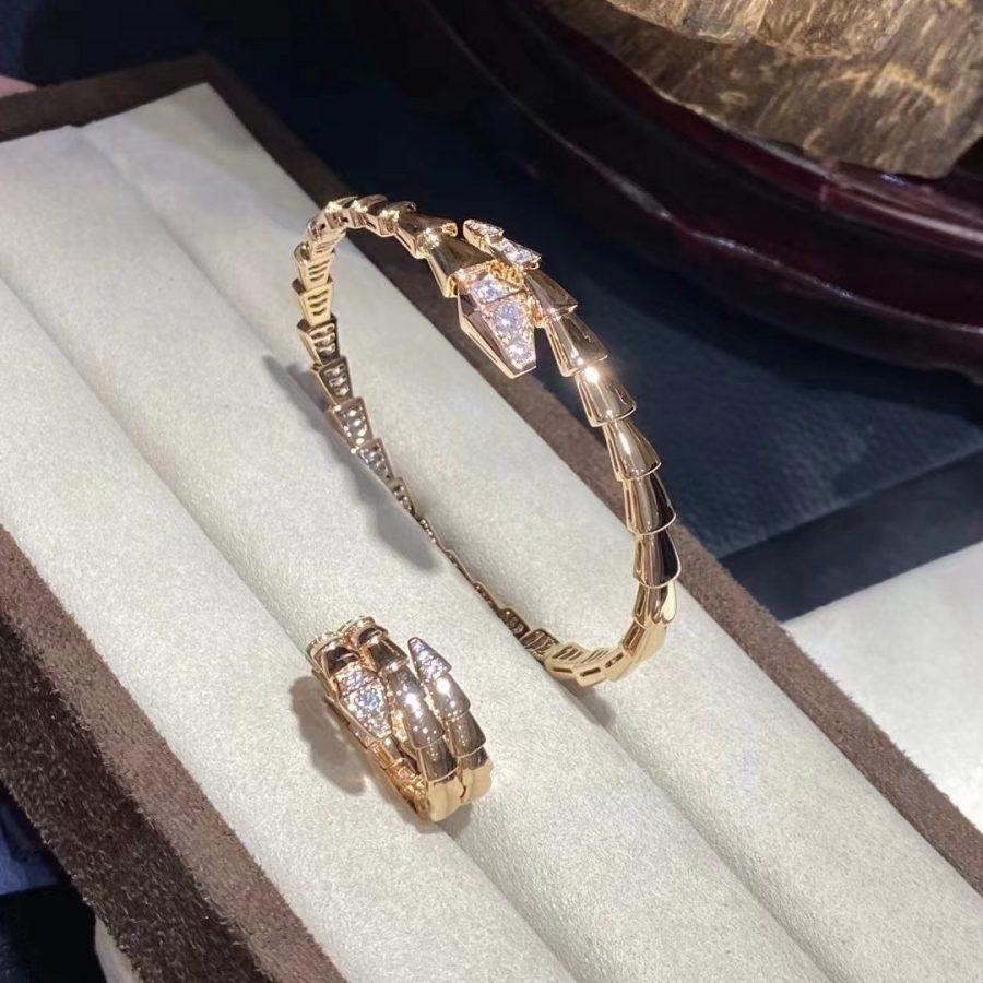 [⭐Marins]SERPENTI BRACELET DIAMONDS PINK GOLD