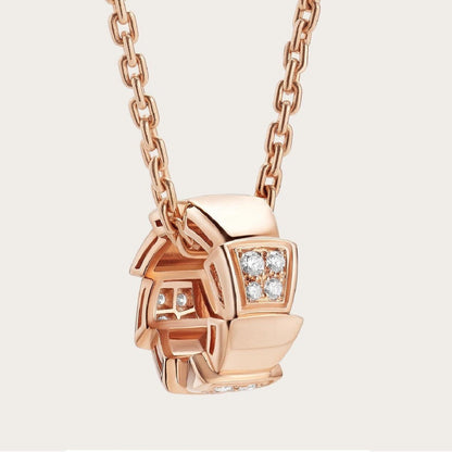 [⭐Marins]SERPENTI PEDANT DIAMOND PINK GOLD NECKLACE